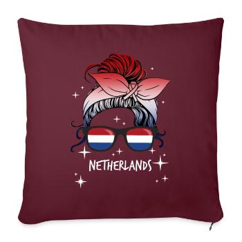 Antilles néerlandaises - Housse de coussin décorative 45 x 45 cm - bordeaux - Devant
