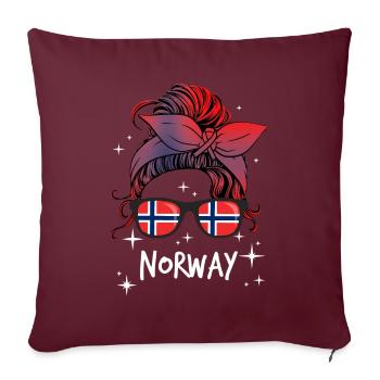 Norvège - Housse de coussin décorative 45 x 45 cm - bordeaux - Devant