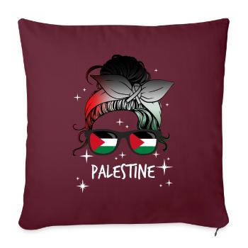 Palestine - Housse de coussin décorative 45 x 45 cm - bordeaux - Devant