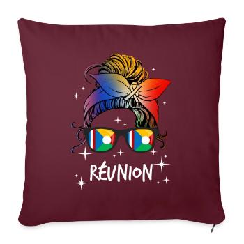 Réunion - Housse de coussin décorative 45 x 45 cm - bordeaux - Devant