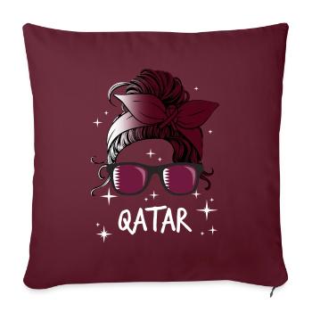 Qatar - Housse de coussin décorative 45 x 45 cm - bordeaux - Devant