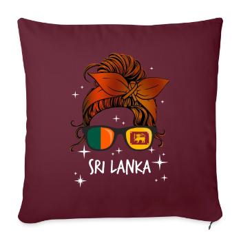 Sri Lanka - Housse de coussin décorative 45 x 45 cm - bordeaux - Devant