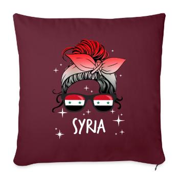 Syrien - Sofakissenbezug 45 x 45 cm - Burgunderrot - Vorne
