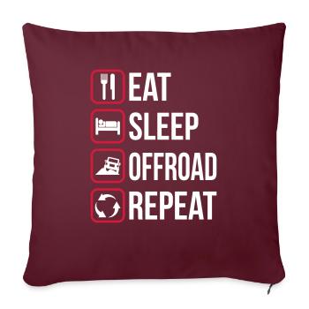 Mangez Sleep Offroad Répétez - Housse de coussin décorative 45 x 45 cm - bordeaux - Devant