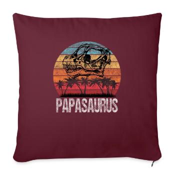 Papasaurus - Housse de coussin décorative 45 x 45 cm - bordeaux - Devant