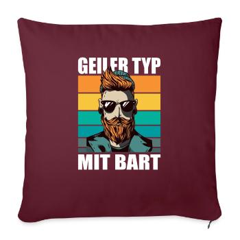 Bart Bartträger bartpflege Schnurrbart Hipster - Sofakissenbezug 45 x 45 cm - Burgunderrot - Vorne