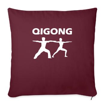 Qigong Qi Gong Médiation Arts martiaux - Housse de coussin décorative 45 x 45 cm - bordeaux - Devant