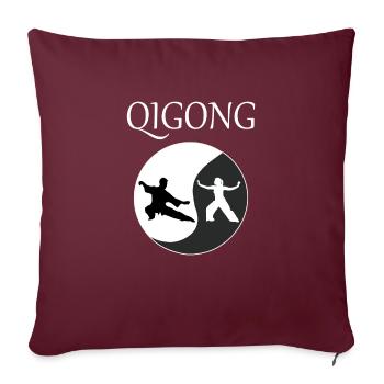 Qigong Ying Yang Yin yan Yoga - Sofakissenbezug 45 x 45 cm - Burgunderrot - Vorne
