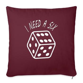 J’ai besoin d’un six numéro 6 cube 6 cadeau - Housse de coussin décorative 45 x 45 cm - bordeaux - Devant