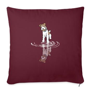 Foxterrier Drahthaar | Foxterrier T-Shirt - Sofakissenbezug 45 x 45 cm - Burgunderrot - Vorne