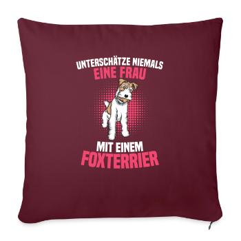 Foxterrier Drahthaar | Foxterrier - Sofakissenbezug 45 x 45 cm - Burgunderrot - Vorne
