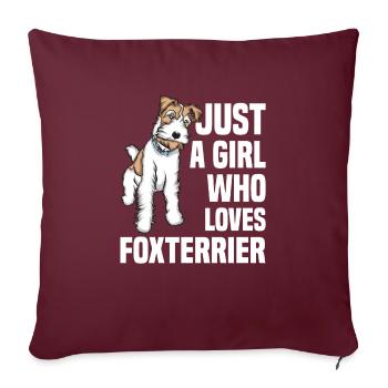 Foxterrier Drahthaar | Foxterrier - Sofakissenbezug 45 x 45 cm - Burgunderrot - Vorne