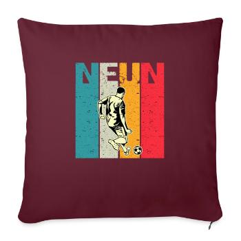 J’ai 9 | 9e anniversaire garçon football - Housse de coussin décorative 45 x 45 cm - bordeaux - Devant