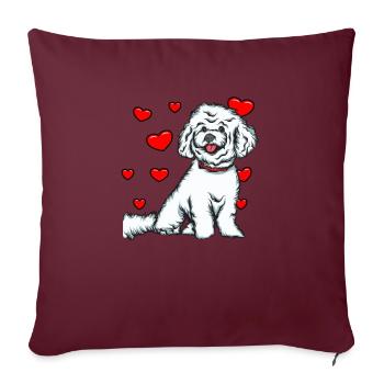 Bichon Frise - Housse de coussin décorative 45 x 45 cm - bordeaux - Devant