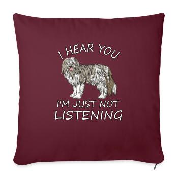 Bearded Collie - Sofakissenbezug 45 x 45 cm - Burgunderrot - Vorne