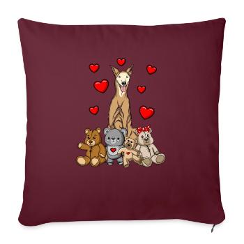 Lévrier Galgo Espanol - Housse de coussin décorative 45 x 45 cm - bordeaux - Devant
