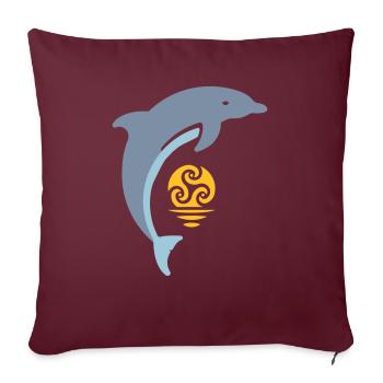 Tribal dolphin - Sofakissenbezug 45 x 45 cm - Burgunderrot - Vorne