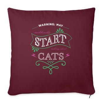 avogato rainbow cat present bow tie statement - Sofakissenbezug 45 x 45 cm - Burgunderrot - Vorne