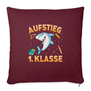Aufstieg 1. Klasse Hai - Sofakissenbezug 45 x 45 cm - Burgunderrot - Vorne