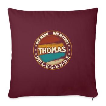 Thomas Vorname Name Geburtstag - Sofakissenbezug 45 x 45 cm - Burgunderrot - Vorne