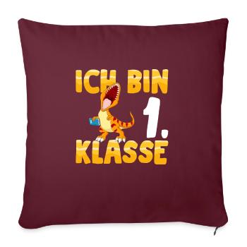 Ich bin 1. Klasse - Sofakissenbezug 45 x 45 cm - Burgunderrot - Vorne