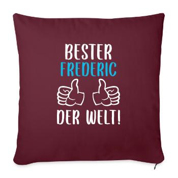 Frederic Vorname Name Geburtstag - Sofakissenbezug 45 x 45 cm - Burgunderrot - Vorne