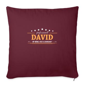 Professionell David Name Vorname - Sofakissenbezug 45 x 45 cm - Burgunderrot - Vorne