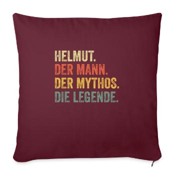 Helmut Mann Mythos Legende Vorname Name - Sofakissenbezug 45 x 45 cm - Burgunderrot - Vorne
