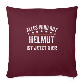 Helmut Vorname Name Geburtstag - Sofakissenbezug 45 x 45 cm - Burgunderrot - Vorne