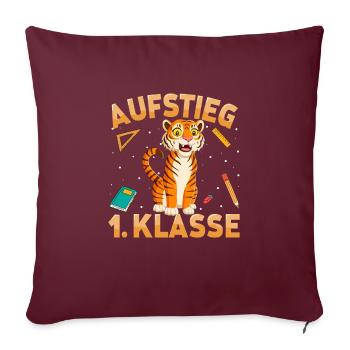 Aufstieg 1. Klasse Tiger - Sofakissenbezug 45 x 45 cm - Burgunderrot - Vorne