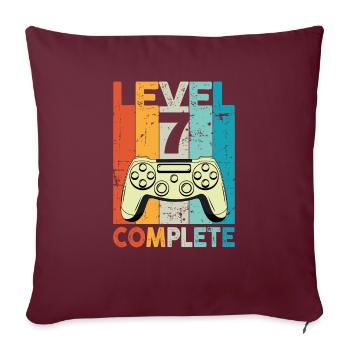 Niveau 7 Anniversaire de jeu complet - Housse de coussin décorative 45 x 45 cm - bordeaux - Devant