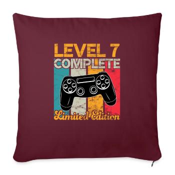 Niveau 7 complet Anniversaire de jeu - Housse de coussin décorative 45 x 45 cm - bordeaux - Devant