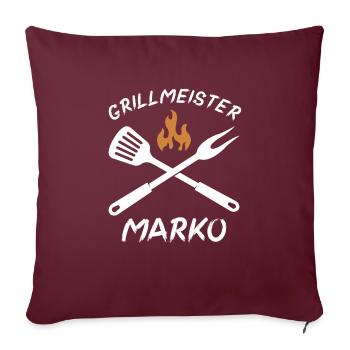 Grillmeister Marko - Sofakissenbezug 45 x 45 cm - Burgunderrot - Vorne