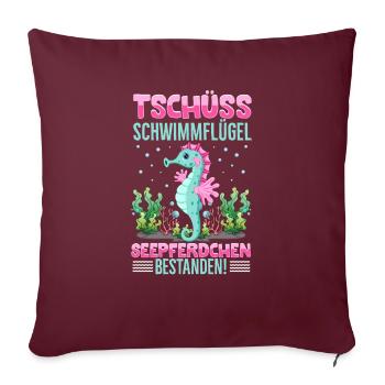 Seepferdchen bestanden - Sofakissenbezug 45 x 45 cm - Burgunderrot - Vorne