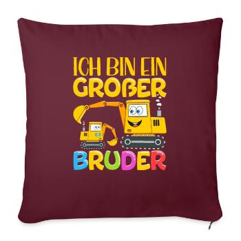 Ich werde ein Großer Bruder 2023 - Sofakissenbezug 45 x 45 cm - Burgunderrot - Vorne