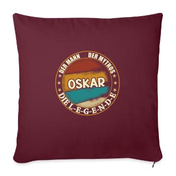 Oskar Vorname Name Geburtstag - Sofakissenbezug 45 x 45 cm - Burgunderrot - Vorne