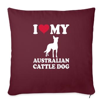 Chiens de bétail australiens Gift Dogs - Housse de coussin décorative 45 x 45 cm - bordeaux - Devant