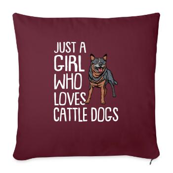 Chiens de bétail australiens Gift Dogs - Housse de coussin décorative 45 x 45 cm - bordeaux - Devant
