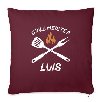 Grillmeister Luis - Sofakissenbezug 45 x 45 cm - Burgunderrot - Vorne