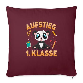 Aufstieg 1. Klasse Panda - Sofakissenbezug 45 x 45 cm - Burgunderrot - Vorne