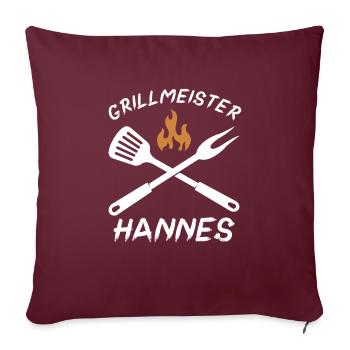 Grillmeister Hannes - Sofakissenbezug 45 x 45 cm - Burgunderrot - Vorne