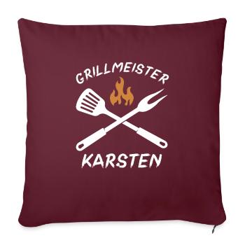 Grillmeister Karsten - Sofakissenbezug 45 x 45 cm - Burgunderrot - Vorne