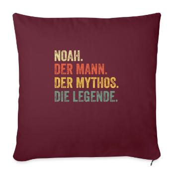 Noah Mann Mythos Legende Vorname Name - Sofakissenbezug 45 x 45 cm - Burgunderrot - Vorne