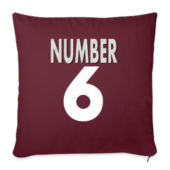 Numéro 6 Numéro Six Chemise Numéro 6 Idée Cadeau - Housse de coussin décorative 45 x 45 cm - bordeaux - Devant
