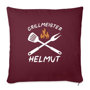Grillmeister Helmut - Sofakissenbezug 45 x 45 cm - Burgunderrot - Vorne