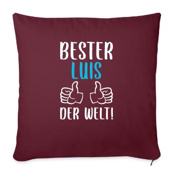 Luis Vorname Name Geburtstag - Sofakissenbezug 45 x 45 cm - Burgunderrot - Vorne