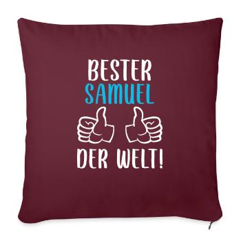 Samuel Vorname Name Geburtstag - Sofakissenbezug 45 x 45 cm - Burgunderrot - Vorne