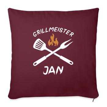 Grillmeister Jan - Sofakissenbezug 45 x 45 cm - Burgunderrot - Vorne