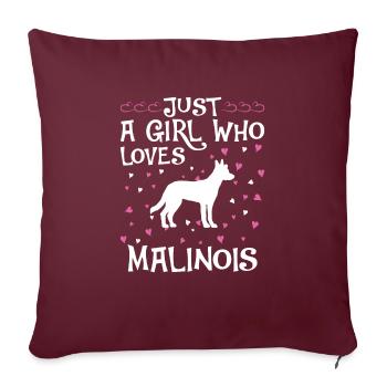 Malinois Dog Dog Propriétaire - Housse de coussin décorative 45 x 45 cm - bordeaux - Devant