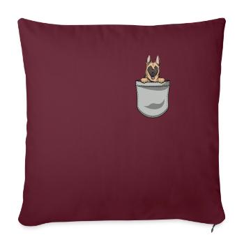 Malinois Dog Dog Propriétaire - Housse de coussin décorative 45 x 45 cm - bordeaux - Devant
